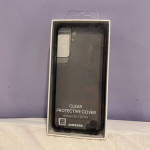 NWT Samsung Galaxy S21, Clear Protective Cover - Black Plastic NEW